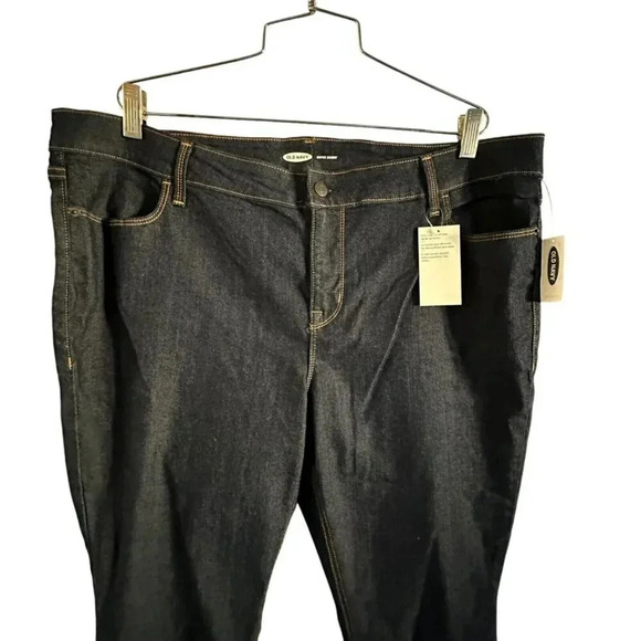 Old Navy Stretch Super Skinny Womens Jeans Plus Sz 22 Short Dark Wash New - Picture 3 of 14